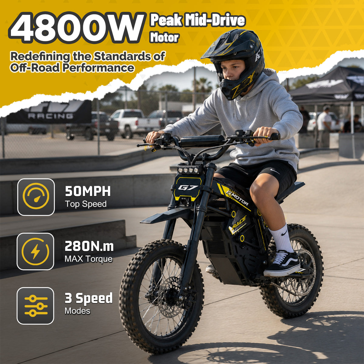 BIBUFF G7 Off-Road Electric Mini Dirt Bike For Teens & Adults
